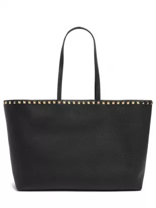Rockstud Leather Tote