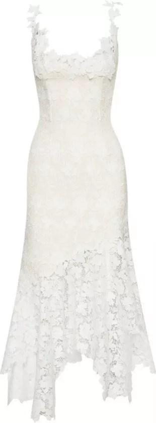 Gardenia Tweed Guipure Dress