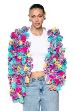 Multi Pom pom Sweater