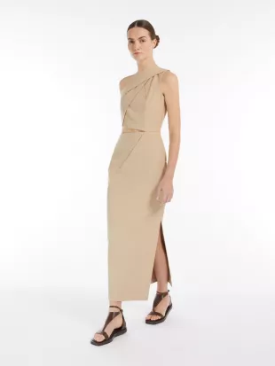 Close-Fitting Cotton Twill Dress