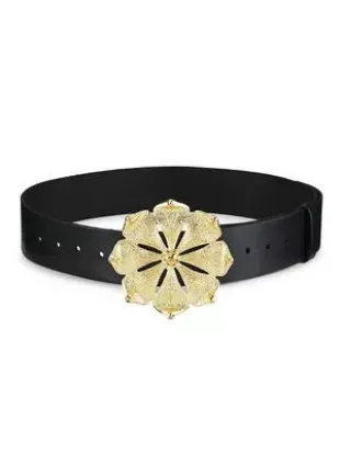 Leather Floral Buckle Belt