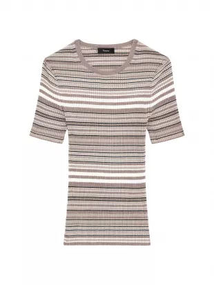 Stripe Merino Wool Rib T-Shirt