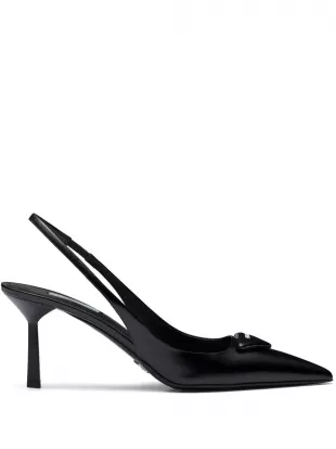Logo-Plaque Slingback Pumps