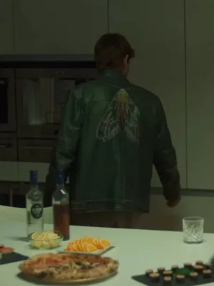Bad Influence Alberto Olmo Green Leather Jacket