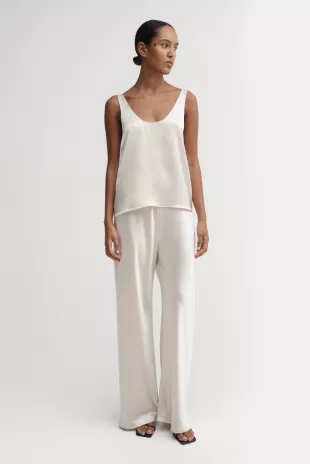 Romy Satin Top Pearl