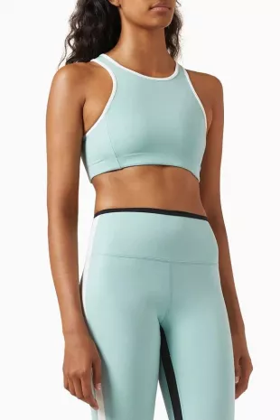Blake Teal/White Rigor Sports Bra Cropped Tank
