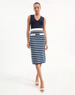 Corbin Skirt Navy Off-White