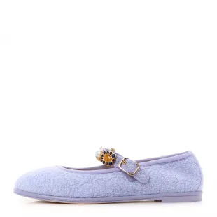 Wool Tweed Patent Mary Jane Flats