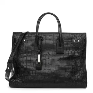 Crocodile Embossed Sac De Jour Slim Large Bag