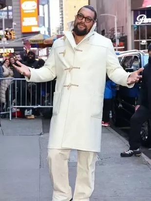 Good Morning America Jason Momoa White Coat