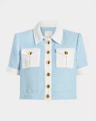 Nissy Bicolor Tweed Cropped Jacket