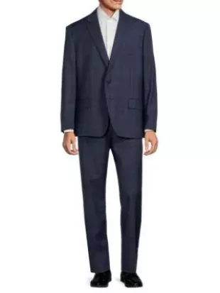 Plaid Wool Blend Suit