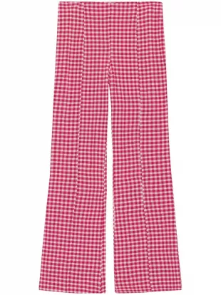 Check Trousers in Red