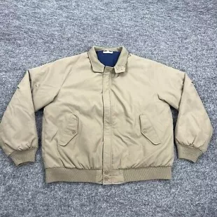 Jacket Mens Extra Large Beige Down Bomber Coat