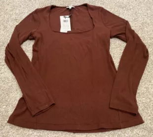 Dalia Square Neck Top In Brown