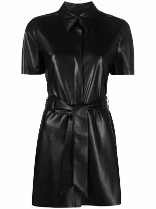 Belted Mini Shirt Dress