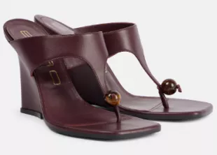90 Leather Wedge Sandals