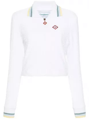 Towelling-Finish Cropped Bomber Jacket