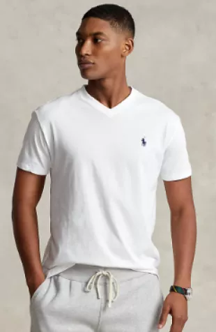 Customized Cotton Jersey V-Neck Tee