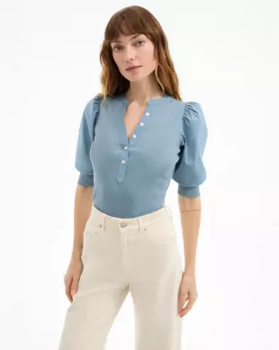 Garland Puffed-Sleeve Top