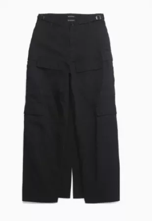 (WMNS) Balenciaga Apron Cargo Pants Skirt 'Black' 748599TKP271000