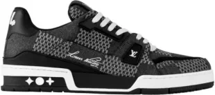 Black Large Damier Denim LV Trainer Sneakers