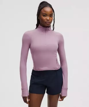 Its Rulu Cropped Half Zip in Lavender Lux