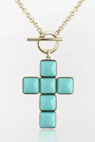Brand Turquoise Bold Cross Necklace