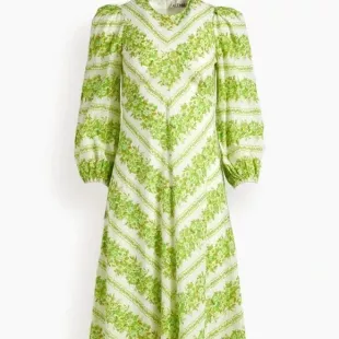 Alemais - Jolene Chevron Midi Dress