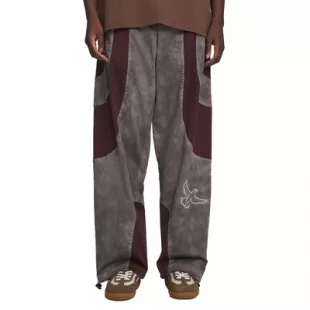 x KidSuper Grey & Burgundy Trackpants