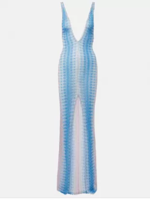 Zigzag Ombre Lame Maxi Dress