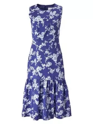 Keisha Sleeveless Hollow Out Ruffle Hem Dress
