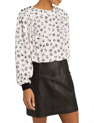 Jolie Lips Print Long Sleeve Top