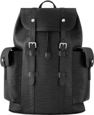 Black Epi Leather Christopher Backpack