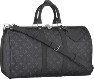 Black Monogram Keepall 55 Bag