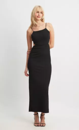 Strap Back Detail Dress Black