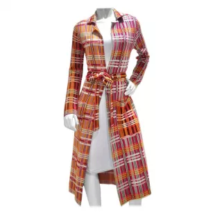 Plaid Wrap Coat