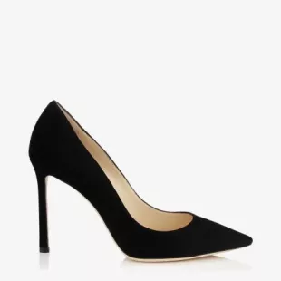 Romy Black Satin Pump