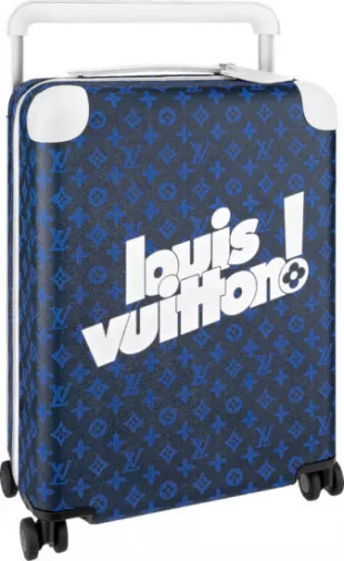 Navy Blue Monogram Everyday Logo Horizon 55 Suitcase