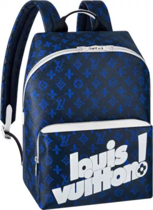 Navy Blue Monogram Everyday Logo Discovery Backpack