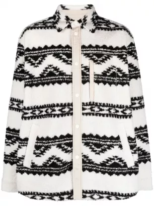 White & Black Patterned Stripe Maja Jacket