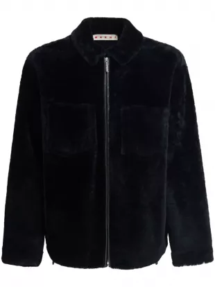 Black Shaved Shearling Jacket