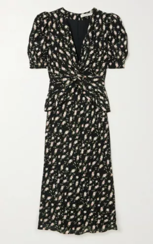 Garden Party Bow-detailed Floral-print Silk Crepe de chine Midi Dress