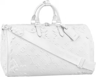 White Ornate Monogram Keepall 50 Bag