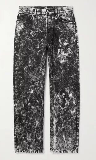 Black & White Abstract Acid Wash Jeans