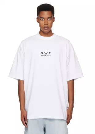 White V-Oval Logo T-Shirt