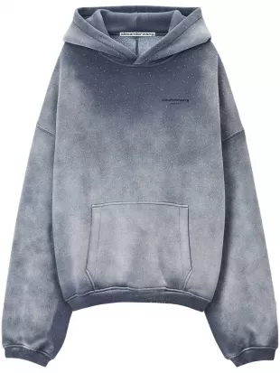 Washed Grey Crystal Hoodie