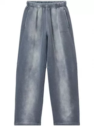 Washed Grey Crystal Sweatpants