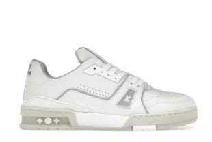 White & Clear Sole 'LV Trainer' Sneakers