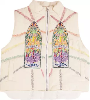 White & Rainbow Stained Glass Vest